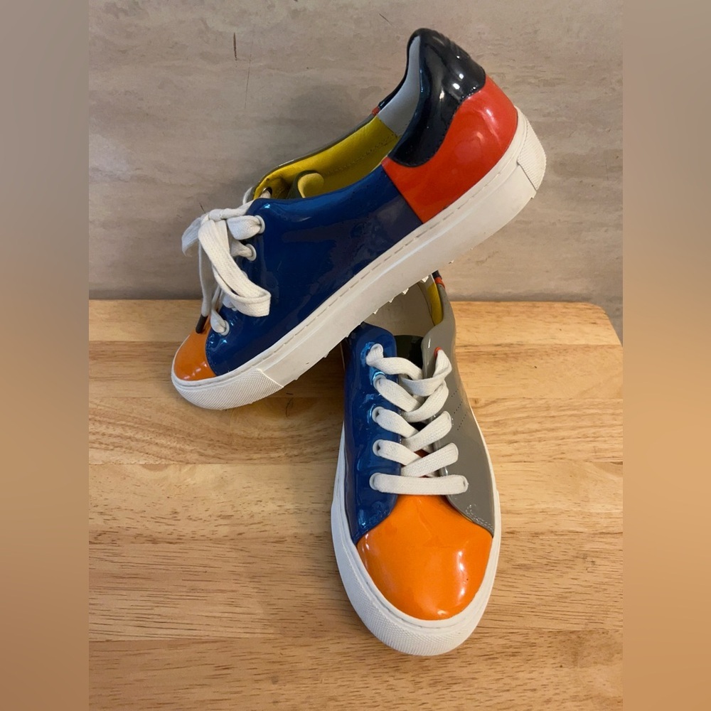 Tory Sport Color-block patent-leather sneakers - Picture 3 of 13